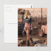 Carte Postale L'IA a généré de la poupée dans un monde post-apoc (Devant / Derrière)