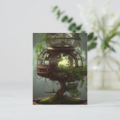 Carte Postale L'IA généré steampunk bonsai maison de fée (Debout devant)