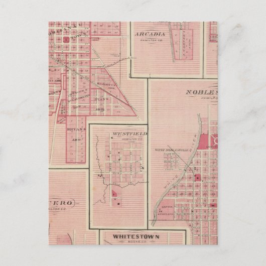 Carte Postale Liban, Boone Co avec Arcadia, Zionsville (Devant)