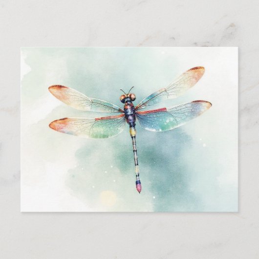 Carte Postale Libellule aquarelle (Devant)