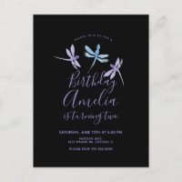 Libellule Aquarelle Fête d'anniversaire Violet Noi