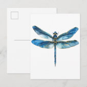 Carte Postale Libellule bleue (Devant / Derrière)