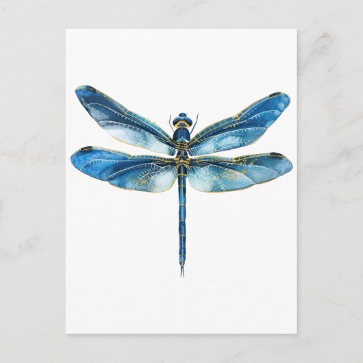 Carte Postale Libellule bleue (Devant)