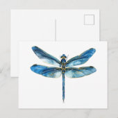 Carte Postale Libellule bleue (Devant / Derrière)
