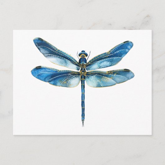 Carte Postale Libellule bleue (Devant)