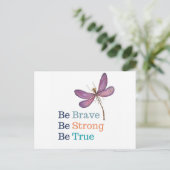 Carte Postale Libellule courageuse forte vraie (Debout devant)