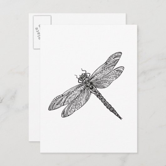 Carte Postale Libellule dans le style (Devant / Derrière)