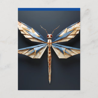 Carte Postale libellule origami