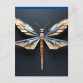 Carte Postale libellule origami (Devant)