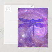 Carte Postale libellule violette (Devant / Derrière)