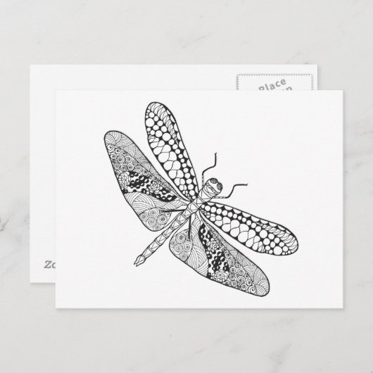 Carte Postale Libellule Zendoodle (Devant / Derrière)