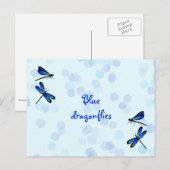 Carte Postale libellules bleues (Devant / Derrière)