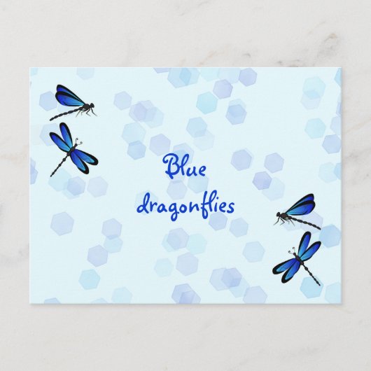 Carte Postale libellules bleues (Devant)