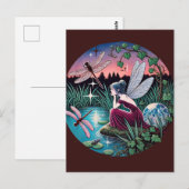 Carte Postale Libellules et Fée (Devant / Derrière)