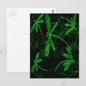Carte Postale Libellules Néon Vert (Devant / Derrière)