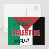 Carte Postale Libérez la Palestine maintenant drapeau palestinie (Devant / Derrière)
