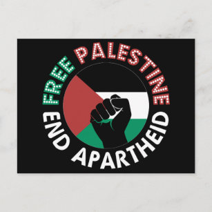 Carte Postale Libérez la Palestine mettre fin à l'apartheid Drap
