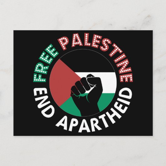 Carte Postale Libérez la Palestine mettre fin à l'apartheid Drap (Devant)