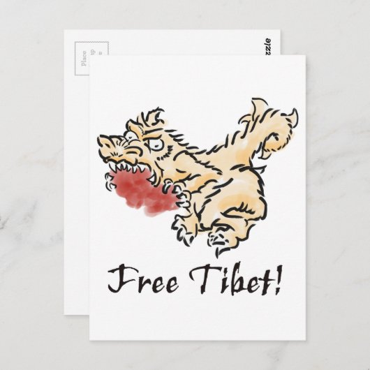 Carte Postale Libérez le Tibet ! (Devant / Derrière)
