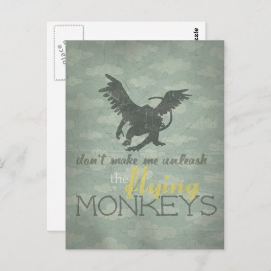 Carte Postale Libérez les singes volants (Devant / Derrière)