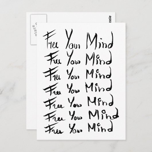 Carte Postale LIBÉREZ VOTRE ESPRIT ! Citation calligraphie motiv (Devant / Derrière)