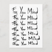 Carte Postale LIBÉREZ VOTRE ESPRIT ! Citation calligraphie motiv (Devant)