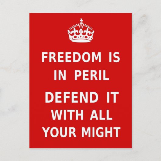 Carte Postale Liberté Authentique En Peril Rouge Original (Devant)