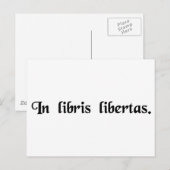 Carte Postale Liberté dans les livres (Devant / Derrière)