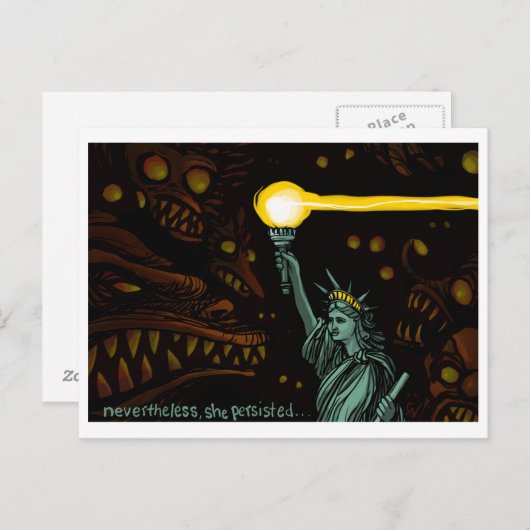 Carte Postale Liberté dans l'obscurité, elle a néanmoins persist (Devant / Derrière)