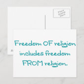 Carte Postale Liberté de religion (Devant / Derrière)
