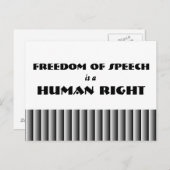 Carte postale Liberté d'expression (Devant / Derrière)