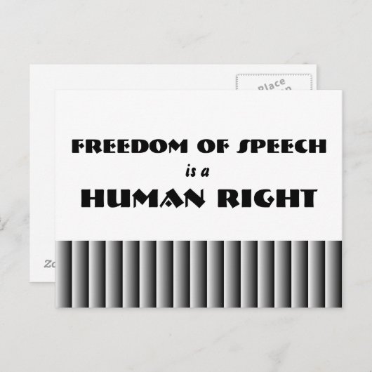 Carte postale Liberté d'expression (Devant / Derrière)