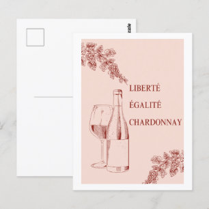 Carte Postale Liberté Égalité Chardonnay Drôle Illustration de v