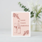 Carte Postale Liberté Égalité Chardonnay Drôle Illustration de v (Debout devant)
