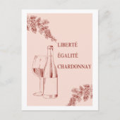Carte Postale Liberté Égalité Chardonnay Drôle Illustration de v (Devant)