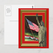 Carte Postale Liberté et drapeau (Devant / Derrière)