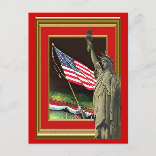 Carte Postale Liberté et drapeau (Devant)