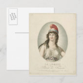 Carte Postale Liberté, Patron des Français, gravée par Ruotte (Devant / Derrière)