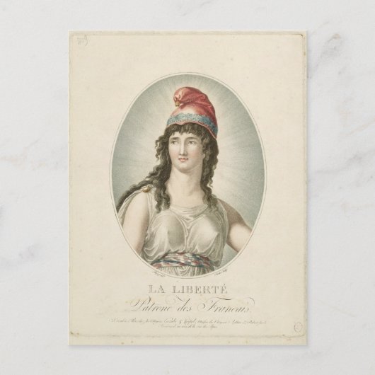 Carte Postale Liberté, Patron des Français, gravée par Ruotte (Devant)