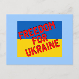 Carte Postale LIBERTÉ POUR L'UKRAINE avec drapeau