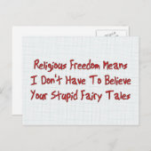 Carte Postale Liberté religieuse (Devant / Derrière)