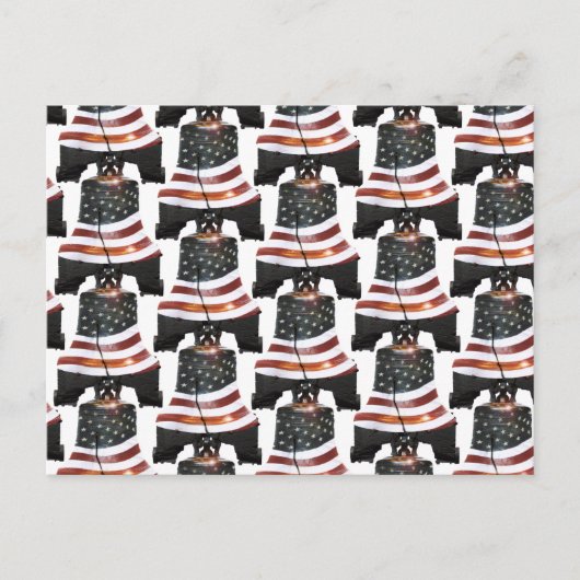 Carte Postale Liberty Bell avec drapeau américain - Motif (Devant)
