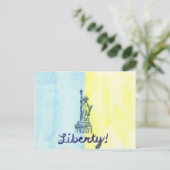 Carte Postale Liberty! Drapeau ukrainien (Debout devant)