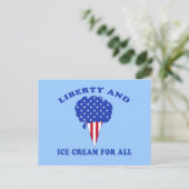 Carte Postale Liberty et crème glacée pour tous les produits (Debout devant)