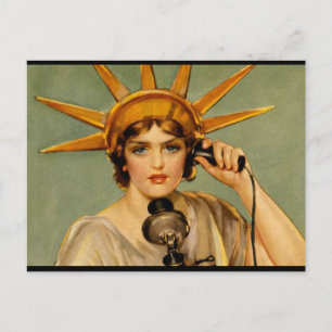 Carte Postale Liberty Girl - "Call Me"
