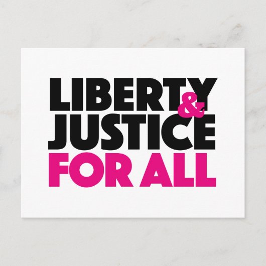 Carte Postale Liberty & Justice pour tous (Devant)