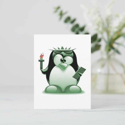 Carte Postale Liberty Tux (Linux Tux) (Debout devant)