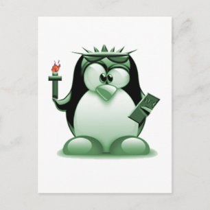 Carte Postale Liberty Tux (Linux Tux)