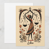 Carte postale - Libra Celestial Zodiac Art (Devant / Derrière)