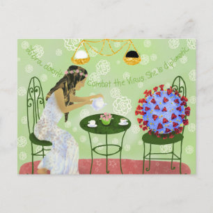 Carte Postale Libra et le virus Covid19